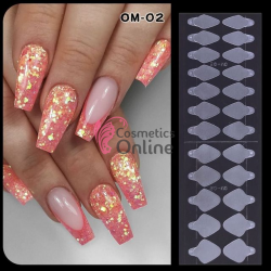 Stickere pentru tipsurile Polygel smart full duet system, Set 24 bucati OM-02